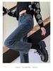 Women's Fleece-Lined High-Waisted Slimming Cigarette Pants - 2024 Autumn/Winter Straight-Leg Jeans.