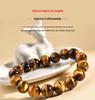 Natural Tiger Eye & Black Agate Stone Bracelet for Men, Women, and Girls - Round Beads Friendship Gift