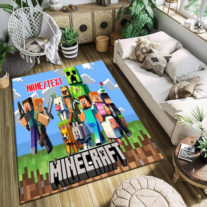 Custom name/text Minecraft Zombie Carpets Suitable Room Office Bedroom Door Mats Birthday Gifts Holiday Gifts Carpet Home Suitable Home Decor