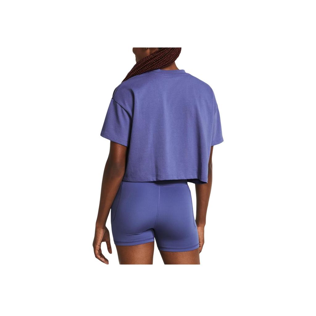 Under Armour Round Neck Pullover Letter Print Drop Shoulder Short Sleeve T-Shirt Women T-Shirt Starlight-Purple 1383050-561