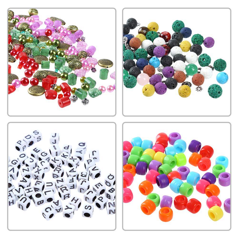 Kit di Gioielleria di Lusso Strumenti Pinze Perline Lettere Acriliche Fai da Te Collana Orecchino Braccialetto Pietra Vulcanica Cristallo Set Combinato