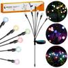 Lampa Solarna Wbijana Czarny 6Xled Kulki Rgb 70Cm