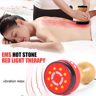 EMS Hot Stone Cellilute Remove Massager Body Gua Sha Fat Burner Red Light Therapy Heating Vibration Lymphatic Drainage Massager