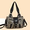 Vintage Leopard Schultertasche Damen Handtasche
