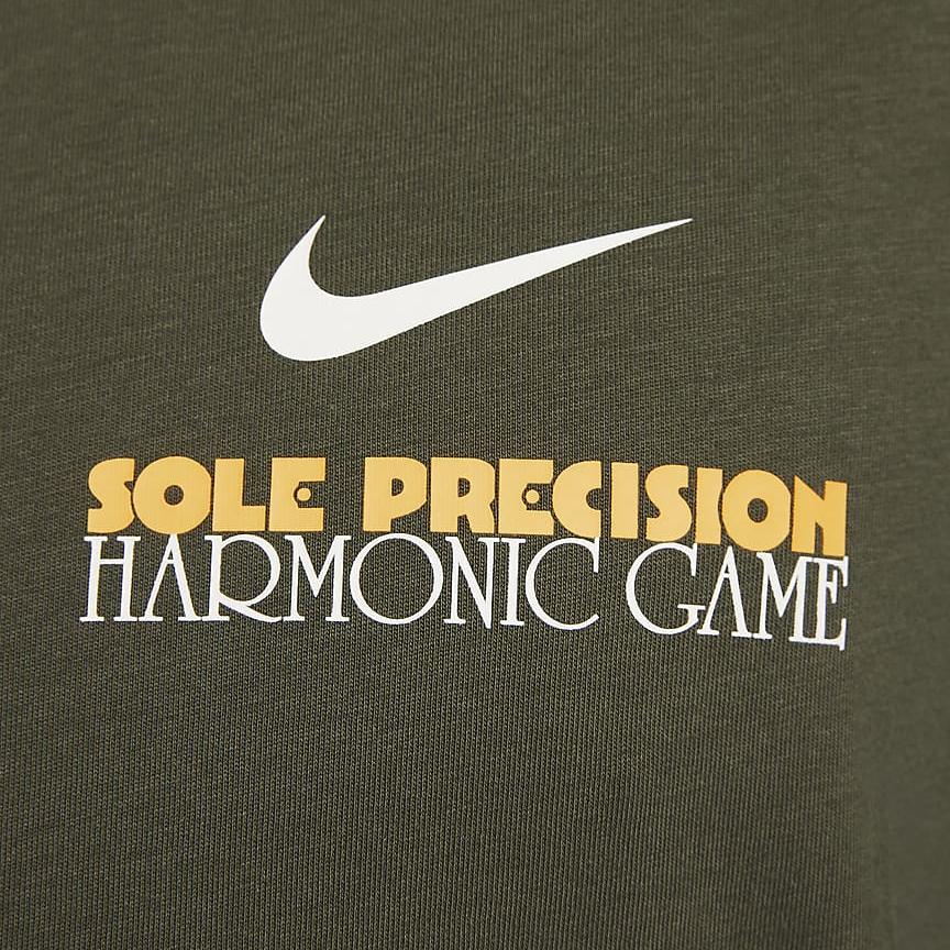 Nike Alphabet Logo Print Crew Neck Casual Long Sleeve T-Shirt Men Tops Khaki-Green FQ4919-325