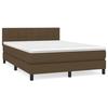 3140060 vidaXL Lit à sommier tapissier avec matelas Marron foncé 140x200 cm