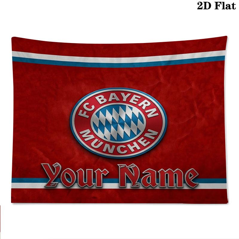 FC Bayern Munchen Custom Name Wall Tapestry Aesthetic Wall Hanging Printed Fabric Blanket Decorative Tapestries for Bedroom Living Room Home Decor