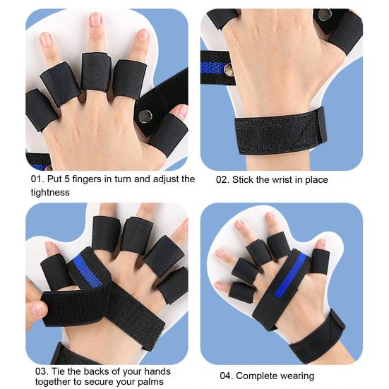 Trigger Finger Splint Multi Finger Brace for Middle Index Pinky & Ring Fingers Five Finger Separator Hand Brace Broken Finger Protector