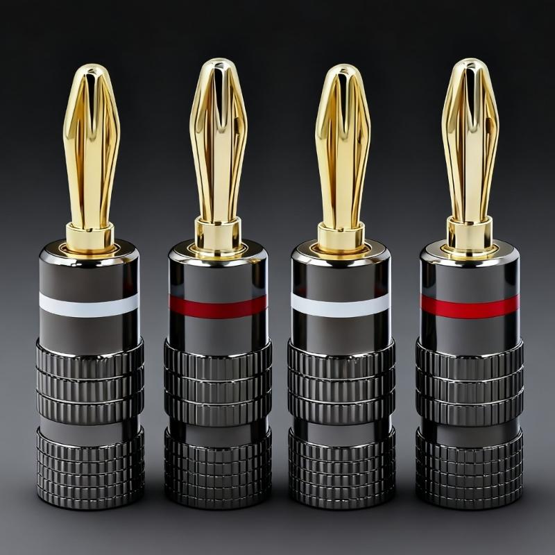 4mm Banana Socket Connector Gold Plated with Screw Lock Binding Post Speaker for Home Electronics Laboratory