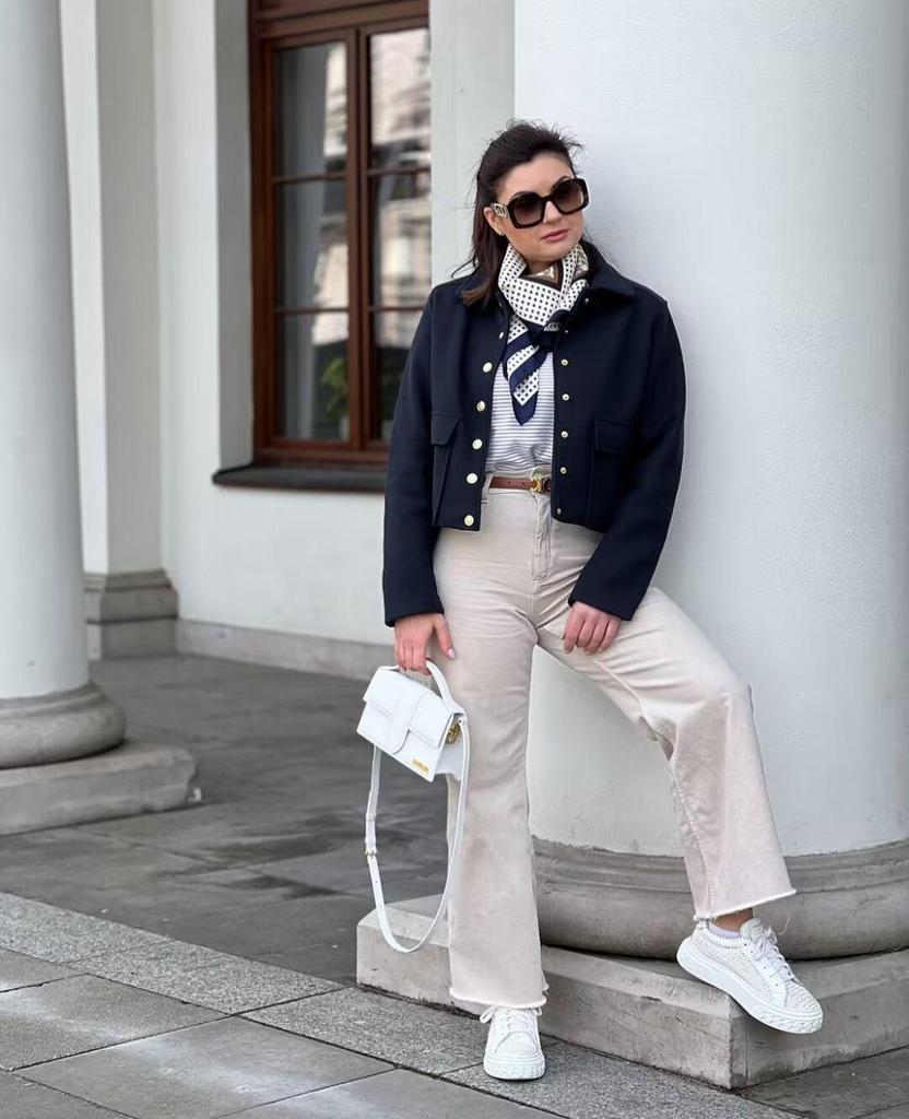 2025 Women's European & American Style Lapel Pocket Single-Breasted Jacket Coat - Spring & Autumn Collection