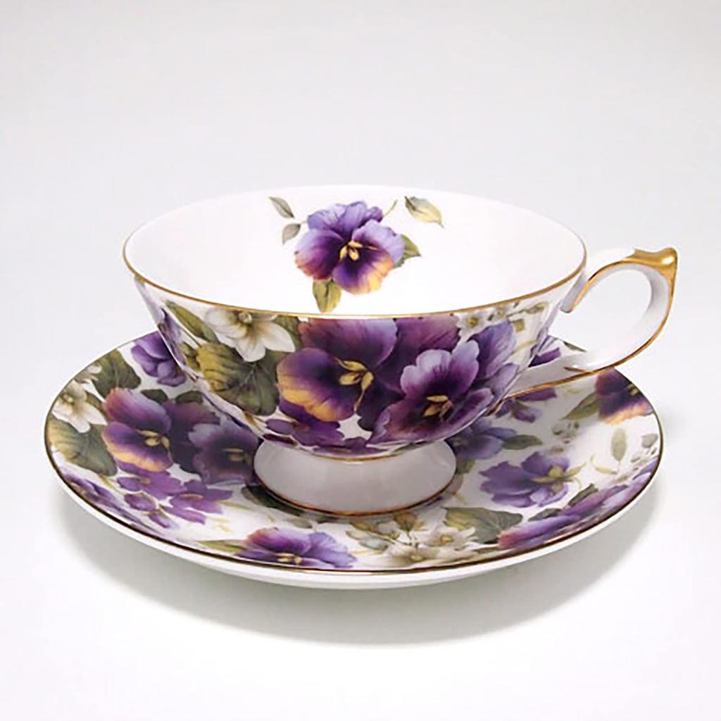 Aynsley Wild Pansy Tea Cup and Saucer, 200ml, STCL00001C