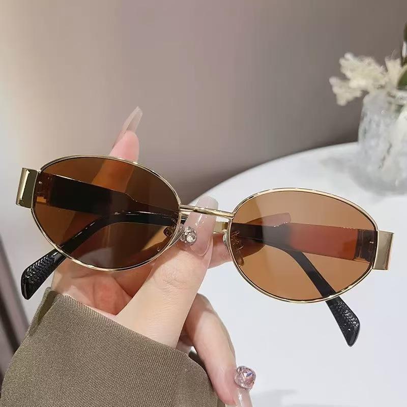 Fashion Retro Oval Sunglasses for Women Vintage Sun Glasses Women Luxury Small Metal Frame Classic Shades UV400 Eyewear