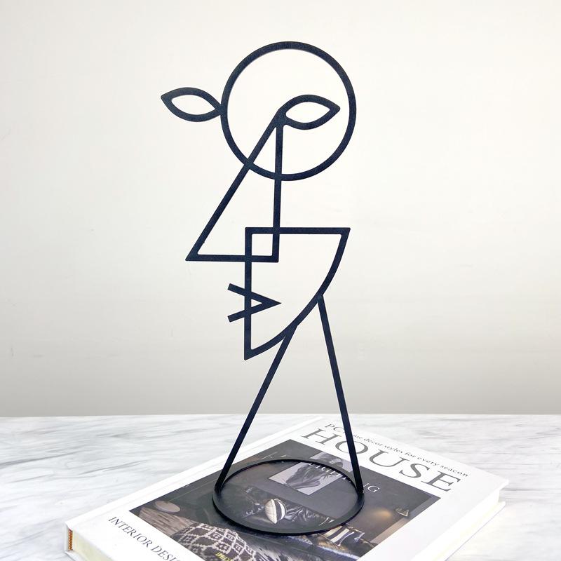 

Современный минималистский минималистский черный абстрактный портретный портретный персонаж украшения модельная комната вход кабинет мягкий декор