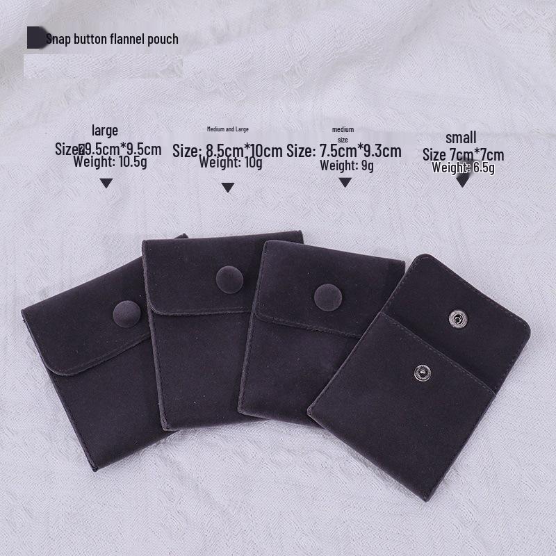 Velvet Snap Button Jewelry Pouch with Drawstring
