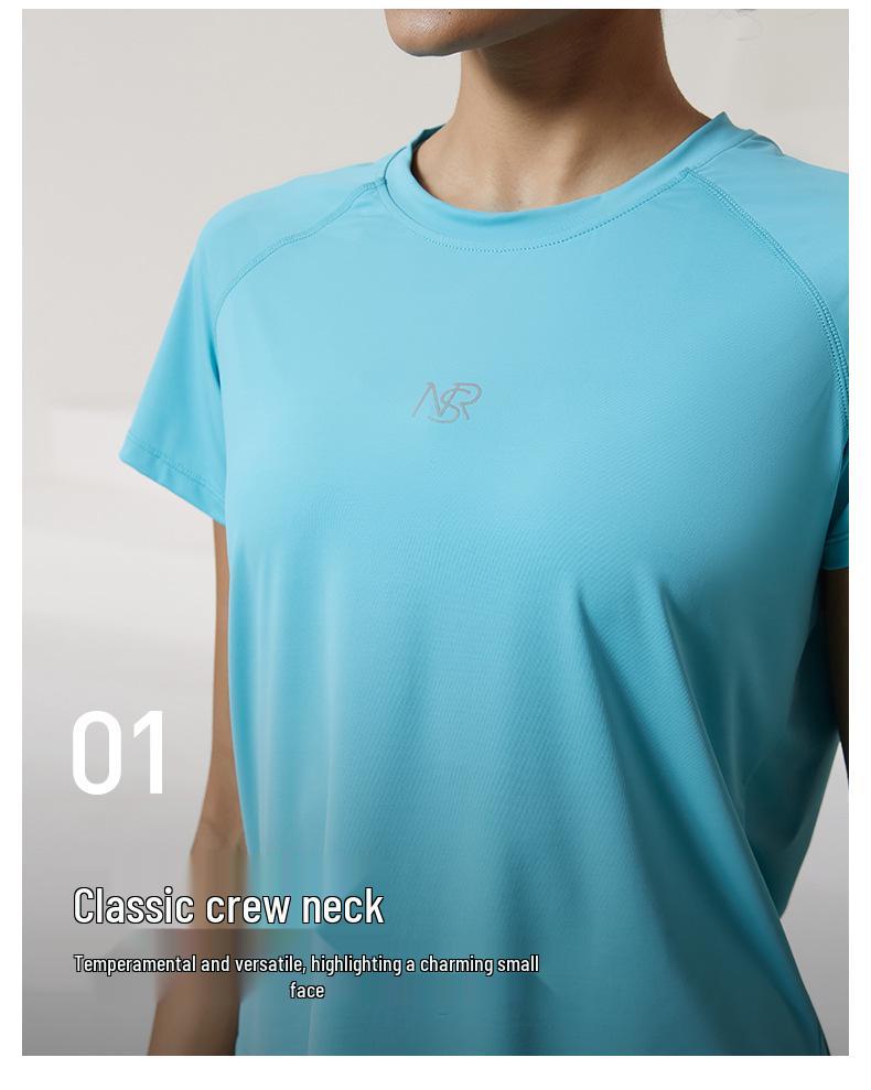 Damen Schnelltrocknendes Reflektierendes Mesh-Top - Atmungsaktives Rundhals Kurzarm für Laufen & Aerobic