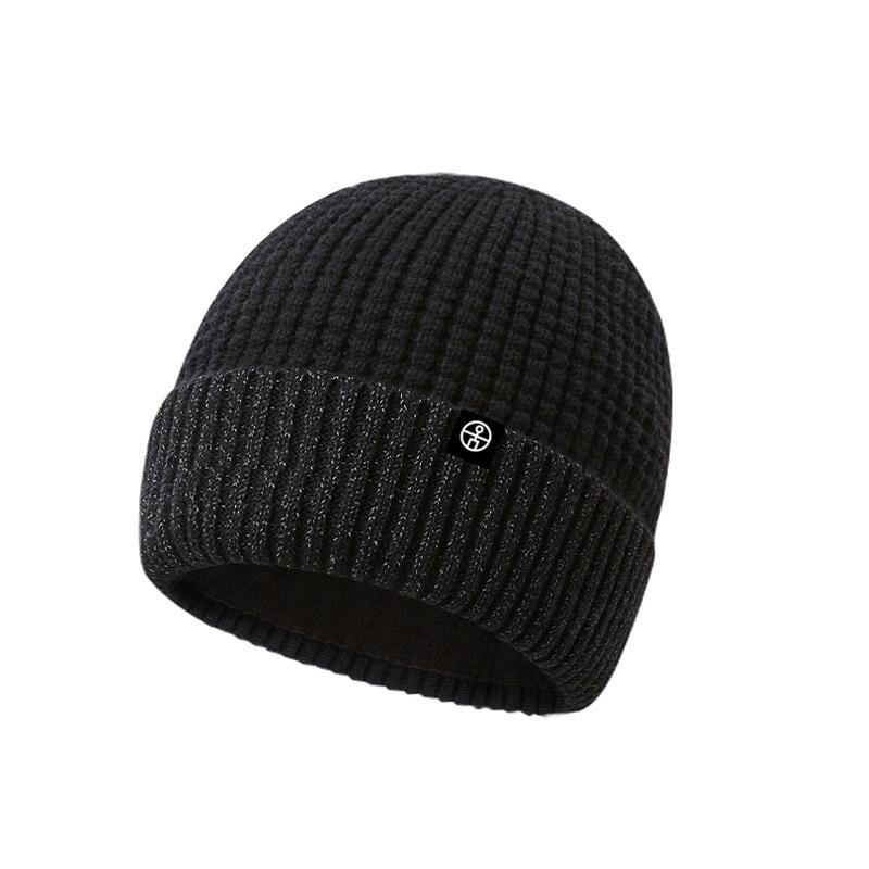 Winter German Velvet Knitted Hat Warm Hat Thickened Cold Hat Outdoor Cold Protection Solid Color Flange Ear Protection Head Wool Hat