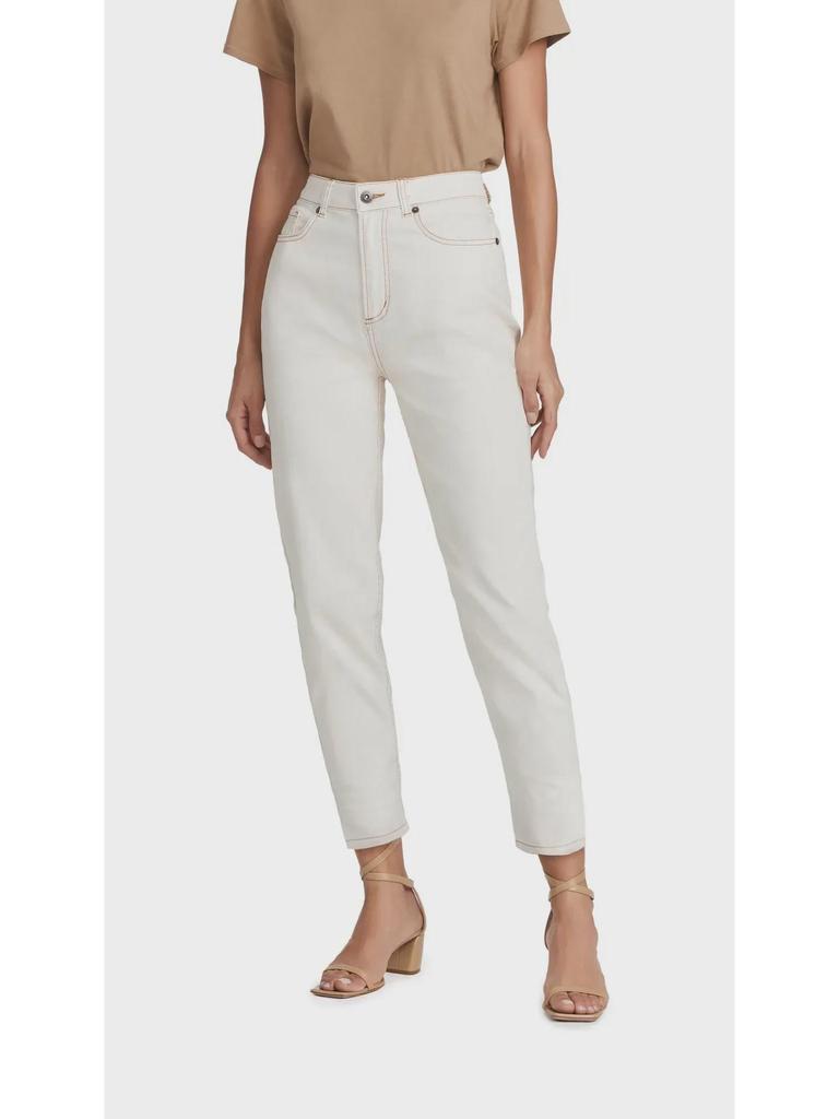 Yellow Floral High-Waist Slim Light Apricot Denim Nine-Point Jeans for Women - 2025 European & American Spring Style.