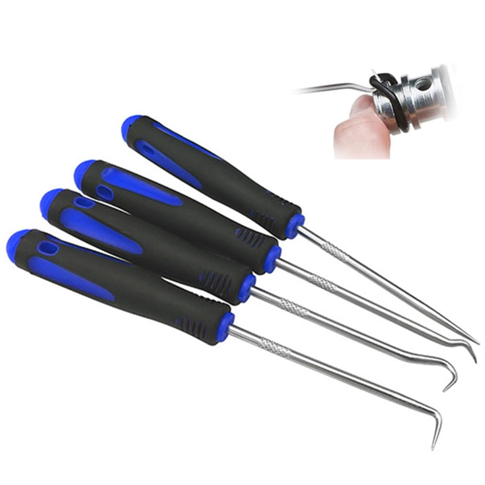 Pick Up Tool Pick Tool Precision Hook Set of 4 Seal Tool O Ring Universal Spanner (Blue)