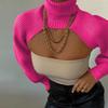 2026 Turtleneck Lantern Long Sleeve Knitted Short Sweaters Women Autumn Pullover Sexy Tops New Y2k Woolen Sweater Vest 30567