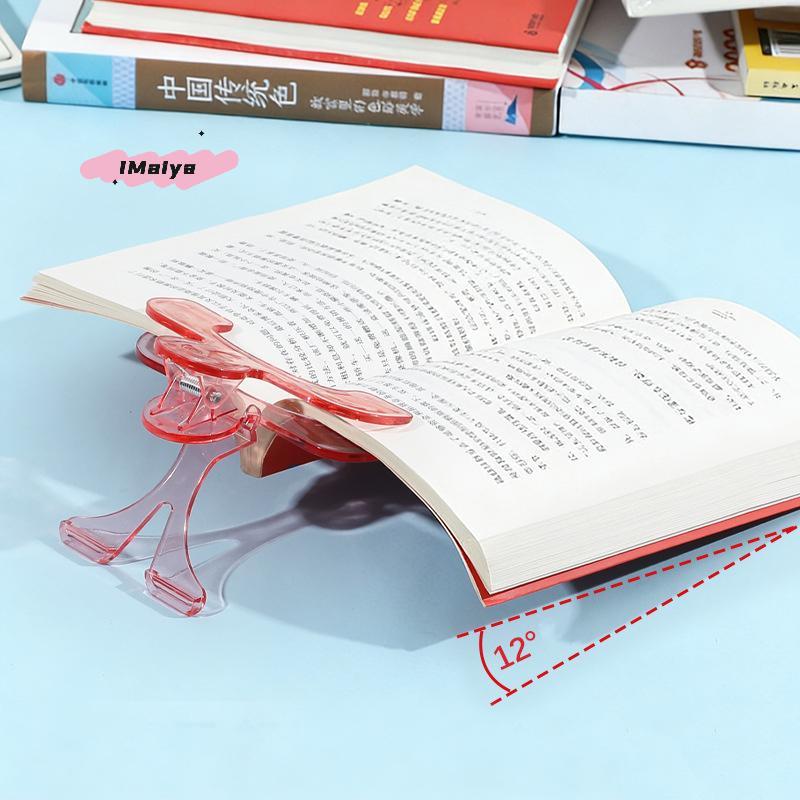 M-2/3PCS Transparent Plastic Book Clip With Stand Reading Aid Fixed Book Clip File Bookmark Stationery School Supplies