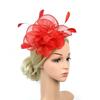 Elegant Organza Hair Drop Fascinator Hat Women Headpiece with Feather Bridal Wedding Show Race Millinery Hair Accessories