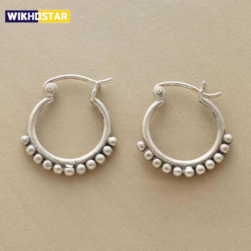 Vintage Simple U-shaped Hoop Ball Drop Earrings Women's Classic Creative Geometric Party Jewelry Gift Accessories
