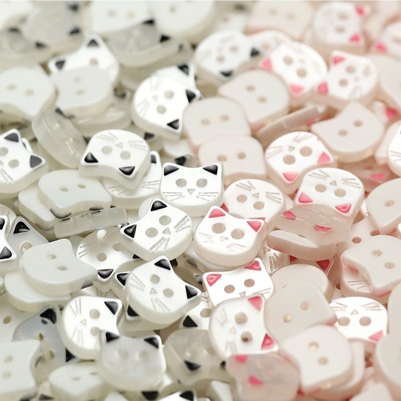 10Pcs Cute Cat Resin Buttons Baby Cardigan Vest Kids Shirt Socks Craft Buttons Kawaii Children's Clothing Sewing DIY Accessories