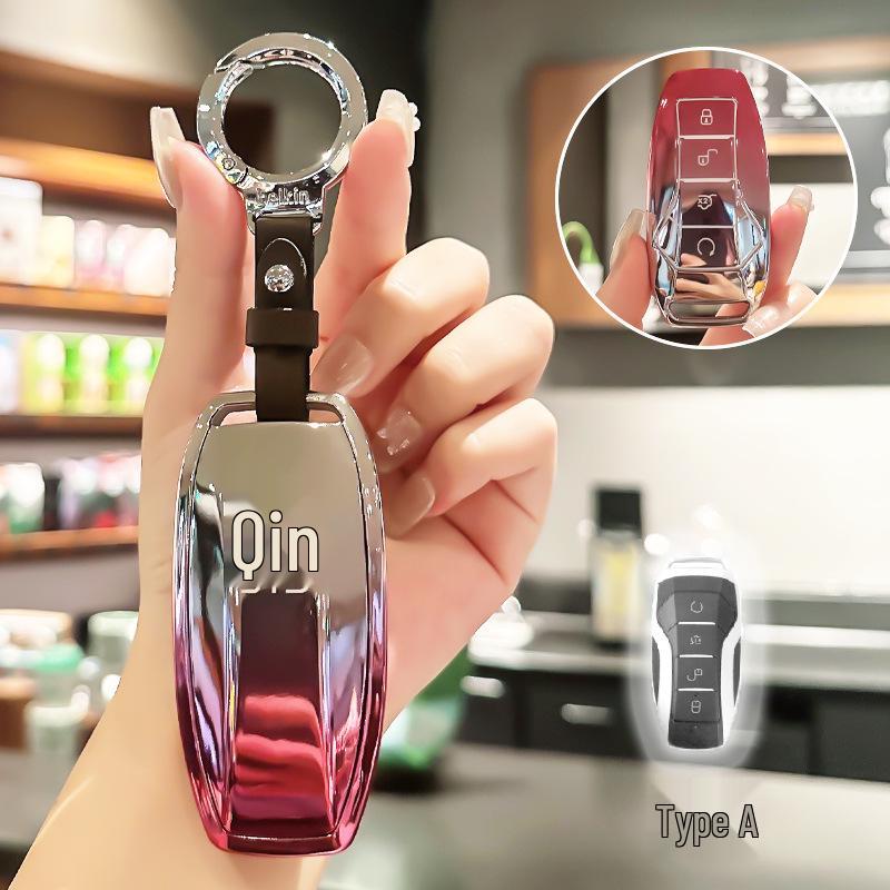 BYD Key Case for Han, Dolphin, Seagull, Mini, Yuan, Tang, Song Pro, and Qin Plus.