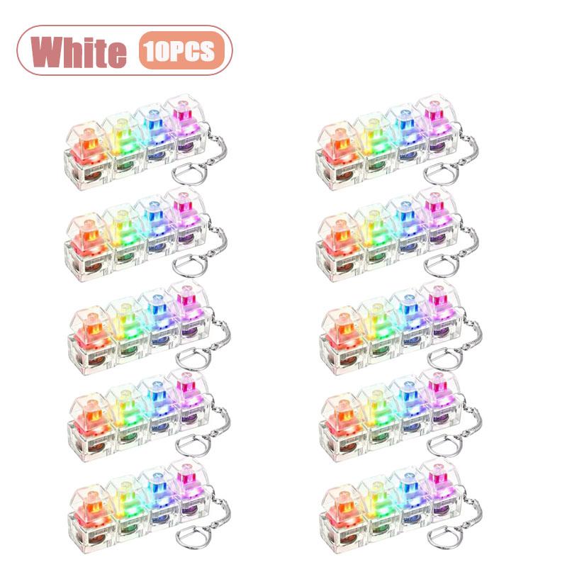 Mechanical Keyboard Switch Tester Keychain Fidget with LED Light DIY Keycap Stress Relief Clicker for Office Desk Anxiety Gift