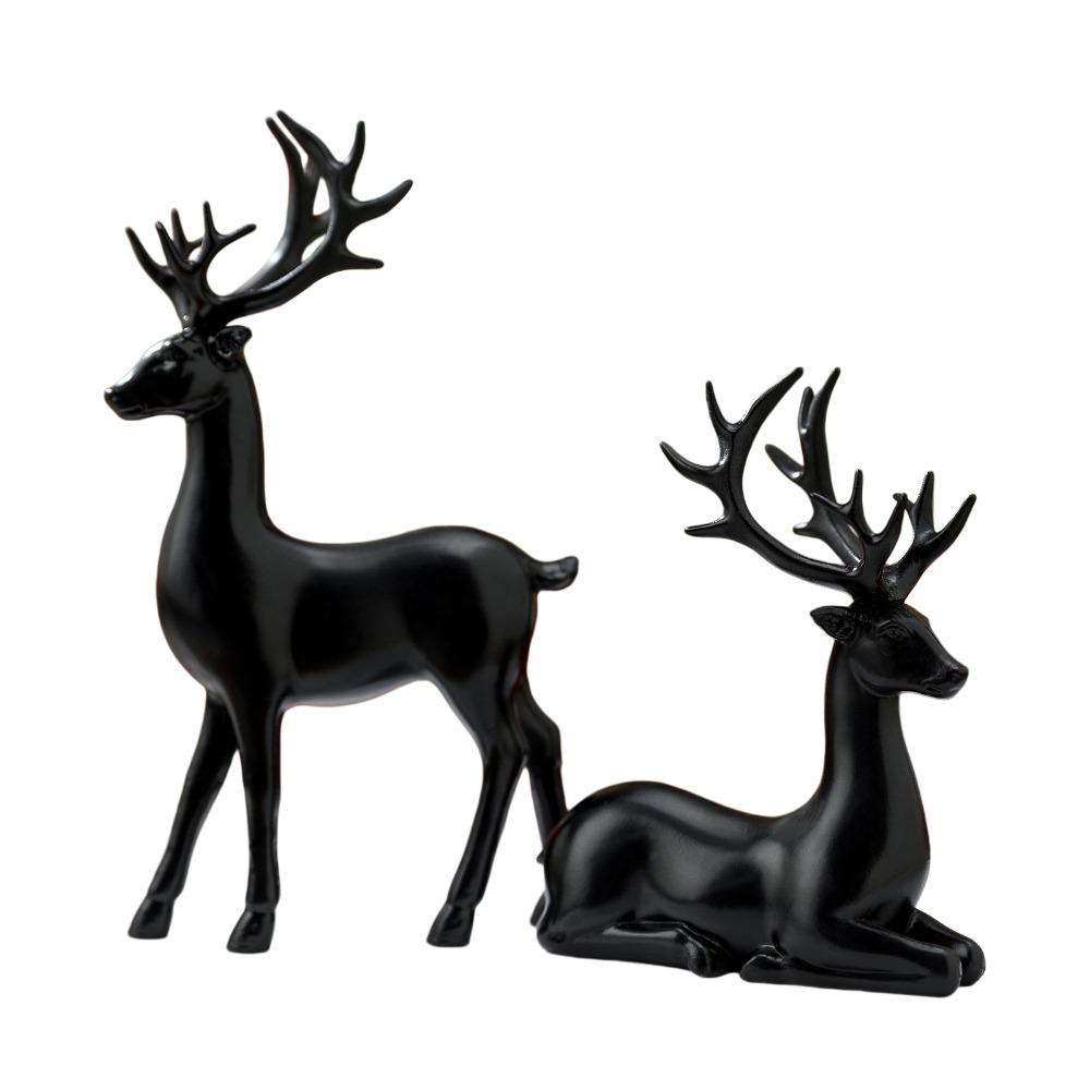 Creative Deer Desktop Ornament Modern Sitting/Standing Position Christmas Deer Statue Cute Exquisite Elk Home Decor Living Room