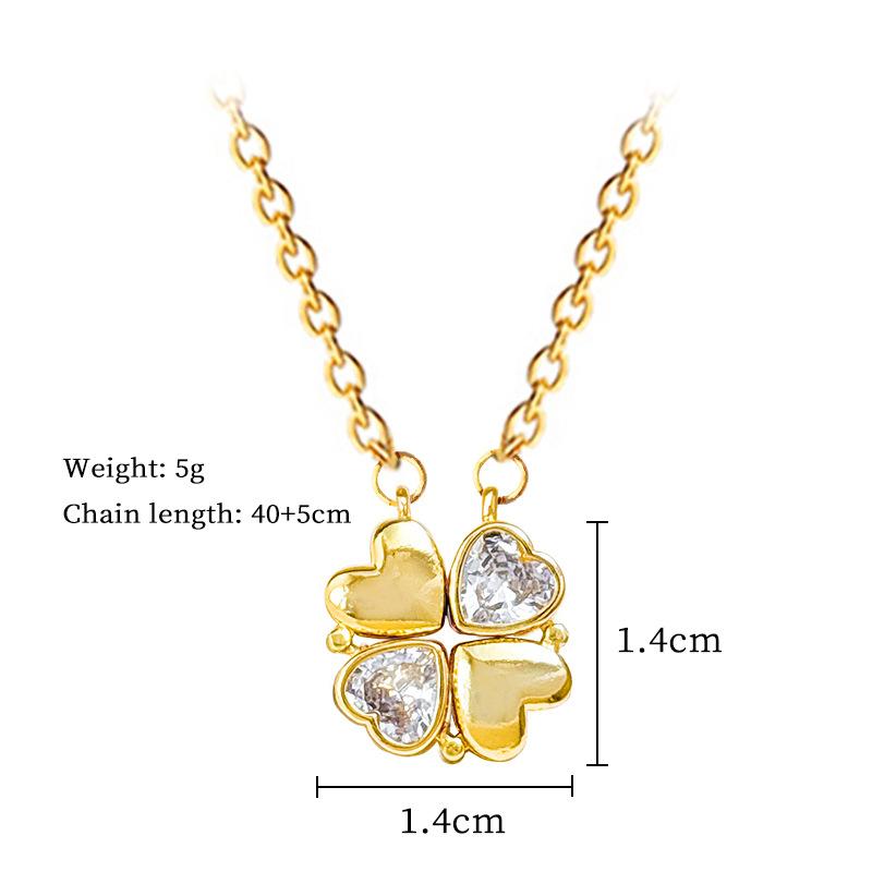 Cubic Zirconia Flower Pendant Necklace for Women 2025 New Fashion Stainless steel Jewelry Wedding Party Accessories