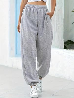 Women's High-Waisted Wide-Leg Cropped Pants - Casual Elastic Waistband with Pockets, Perfect for Fall & Winter, Plus Size Sports Pants