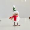Soft Fabric Christmas Tree Bird Decoration Plush Holiday Bird Decoration Freestanding Tabletop Ornament for Shelf Entryway Styling,