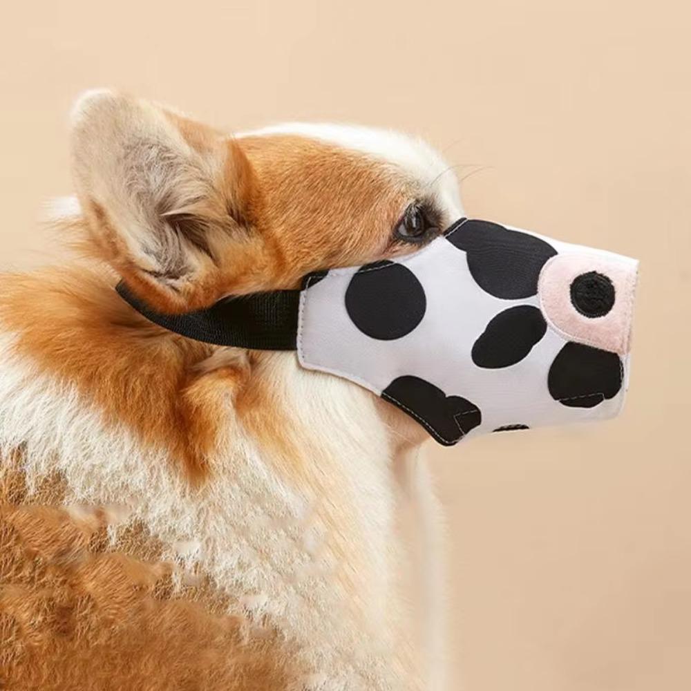 

Breathable Printed Dog Muzzle Adjustable Loop Dog Mouth Pet Canvas Mask Feeding Water Supplies S-Style 2