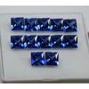 NATURAL 12 PCS 5x5 MM Blue Sapphire Square Cut CERTIFIED Loose Gemstone Az-4386