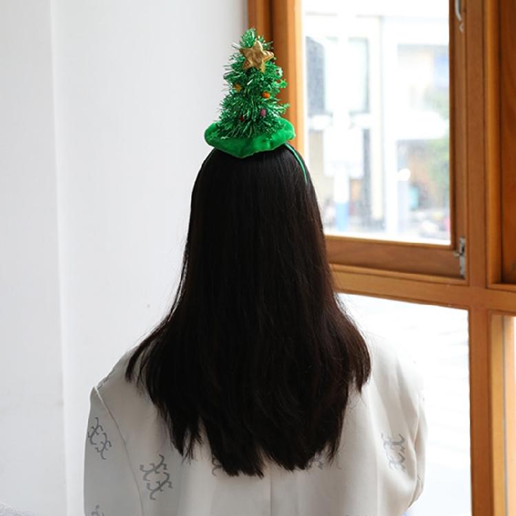 Christmas Hair Bands Glitter Santa Hat Headband Glowing Holiday Party Favor