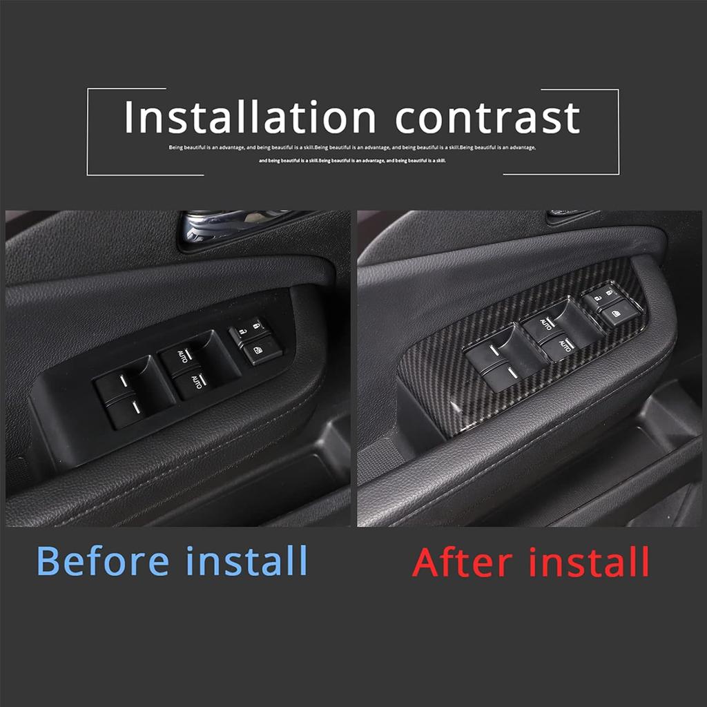 4PCS Window Lift Switch Panel Frame Cover Trim for Honda Pilot 2016-2022/ Passport 2019-2023, ABS Material Car Door Window Glasses Lifter Button