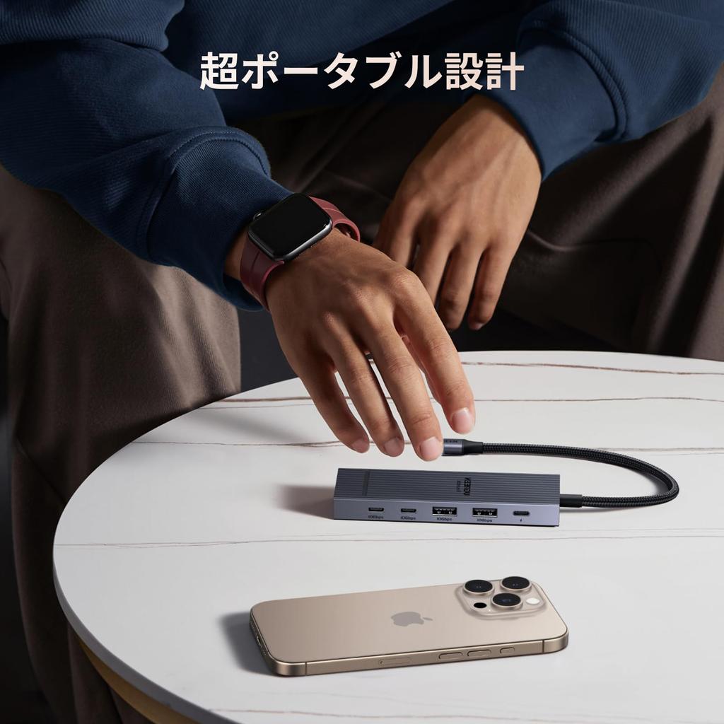 UGREEN Revodok Hub 6in1 100W USB PD Compatible 4K 60Hz 10Gbps High Speed Data Transfer HDMI Port USB C Compatible with MacBook iPad Thinkpad Rog USB-C