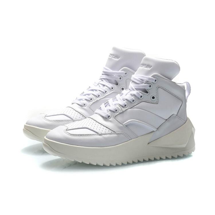 New LiNing CF Gold Age 2000 Cushioned Slip Resistant Rebound Mid Top Sports Casual Shoes Women's White AGCQ194-1