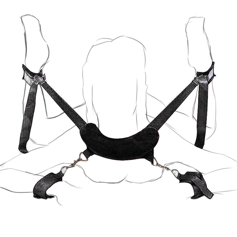 Couples Sex BDSM Flirting Tied Legs Handcuffs Neck Ankle Toys Bondage Restraints Harness Adjustable Open Chastity Adult Games 18