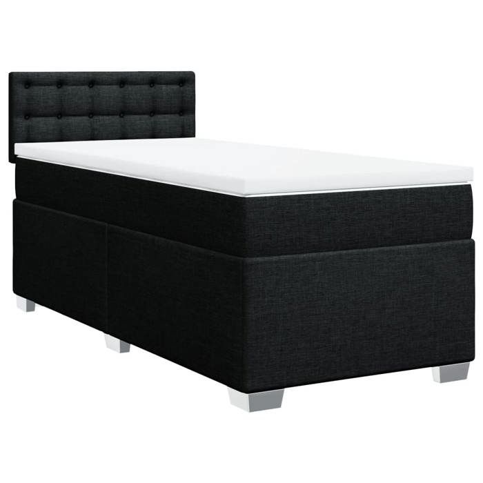 Maison Exclusive - Sommier à lattes de lit avec matelas Noir 100x200 cm Tissu