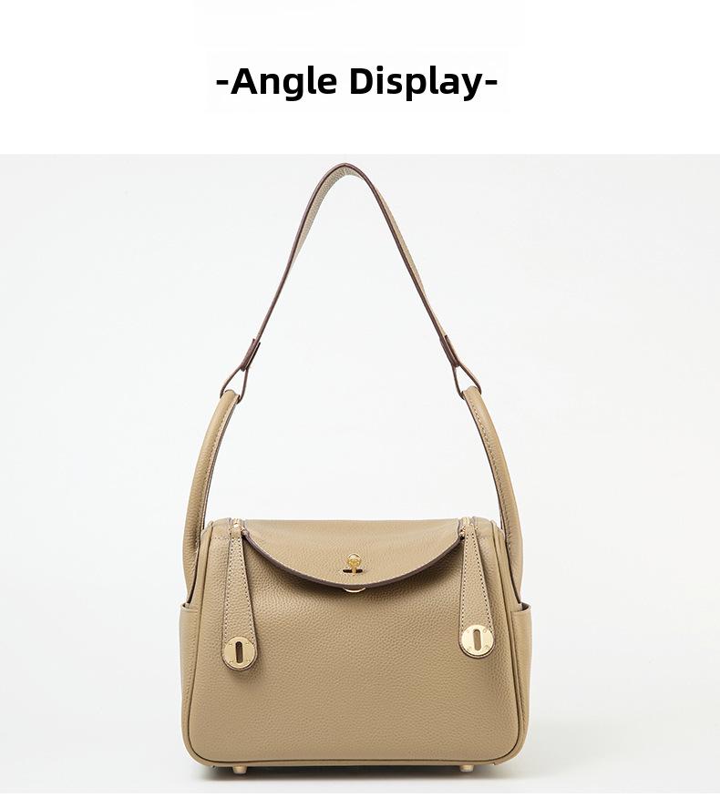 2024 Genuine Leather Lindy Handbag: Stylish, Large-Capacity Shoulder Bag for Women