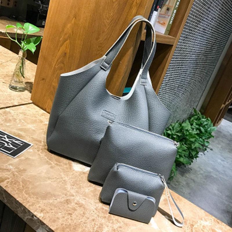 Elegant Fashion Women Handbags Messenger Shoulder Tote Bags 4pcs Purse Set