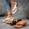 Große Clip-on Modische Sandalen mit hohen Absätzen, Sandalen mit grobem Absatz für Damen