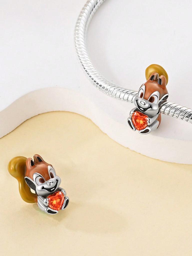 Cute Elephant Music Squirrel Beads Charm Copper Plated Fit Charms Copperoriginal Bracelet For Jewelry Making Diy Charm
