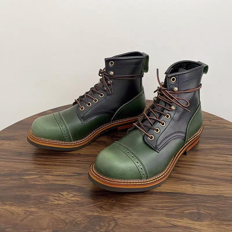 Винтажная мужская обувь ручной работы из коровьей кожи — фото 3