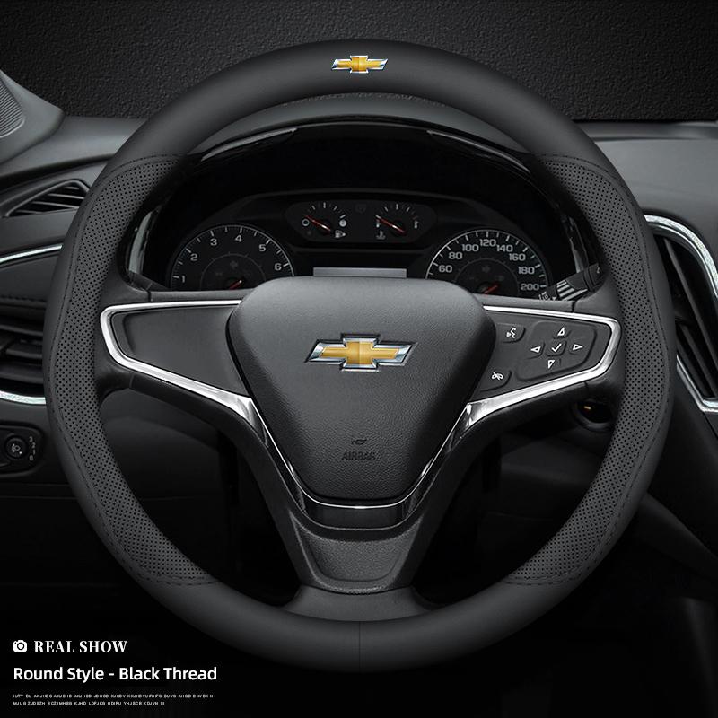 38cm protiskluzový potah volantu z kůže Nappa pro Chevrolet Spark Captiva Cruze Malibu Equinox Trax Camaro Blazer