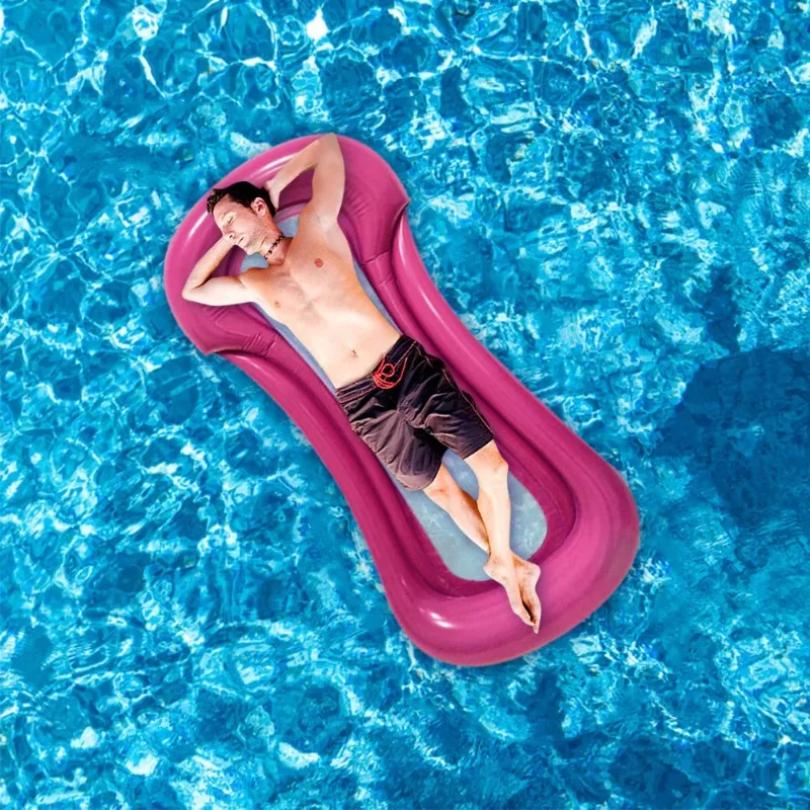 1PCS Loading Inflatable Mattress Water Float Hammock Foldable Roll Up Swimming Pool Accessories Pool Floating Bed Chair