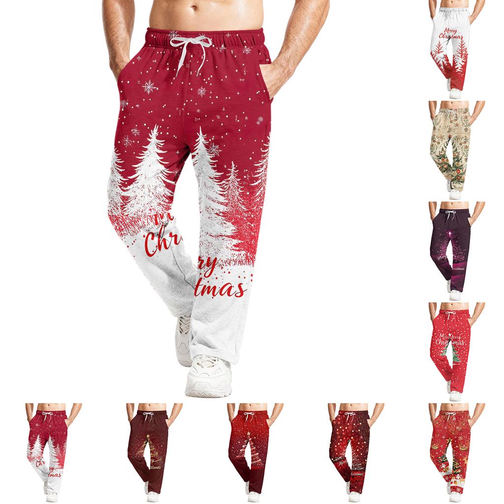 Herre avslappet passform fritidsjoggebukser med elastisk midjebånd og snøring yogabukser