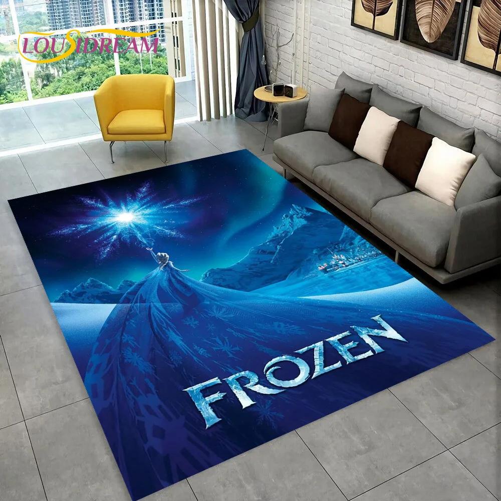 Frozen Elsa Princess Snow Queen Cartoon Carpet Rug for Home Living Room Bedroom Sofa Doormat Decor,Kid Non-slip Floor Mat